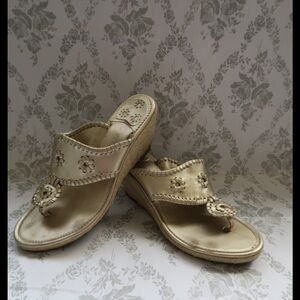 Jack Rogers Marbella mid Wedge platinum sz 8